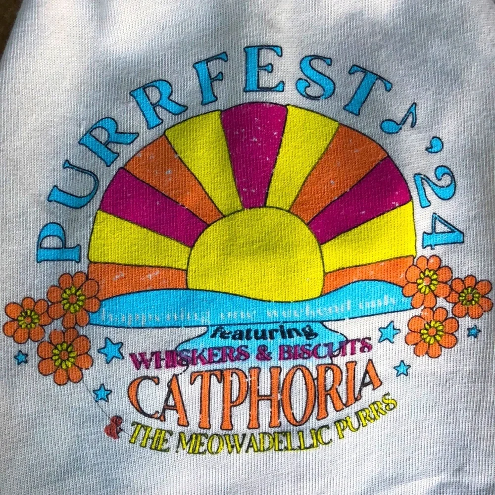 NWT kitten boho hippie festival t-shirt XS